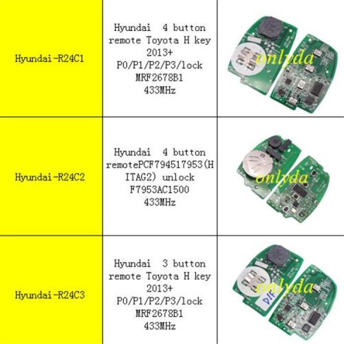 Free shipping For 4 button remote Toy H key 2013+ P0/P1/P2/P3/lock  MRF2678B1 with 433MHZ,please choose which one do you need ?