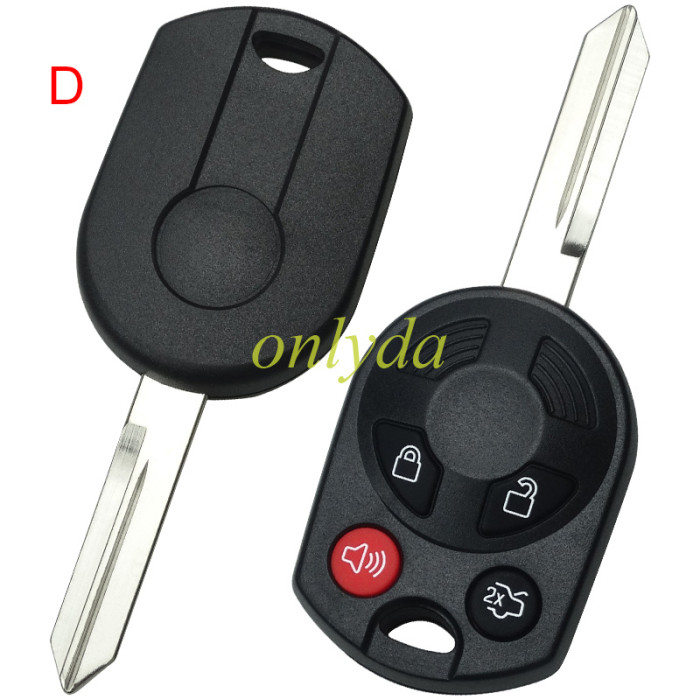 Free shipping 5pcs/lot For ford 4 button remote  key with 315mhz