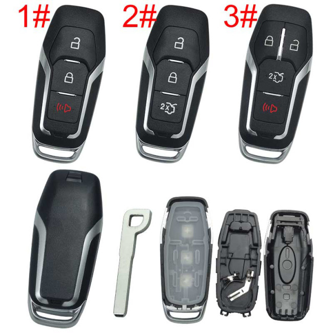 Free shipping 5pcs/lot Ford  remote key shell with Hu101 blade without logo ， pls choose button