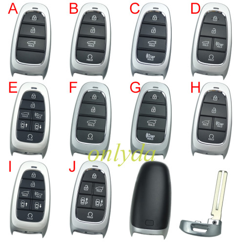 Free shipping 5pcs/lot For Hyundai remote key blank without logo , please choose button