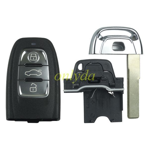 Free shipping 5pcs/lot For Audi 3 button remote key shell with blade with logo