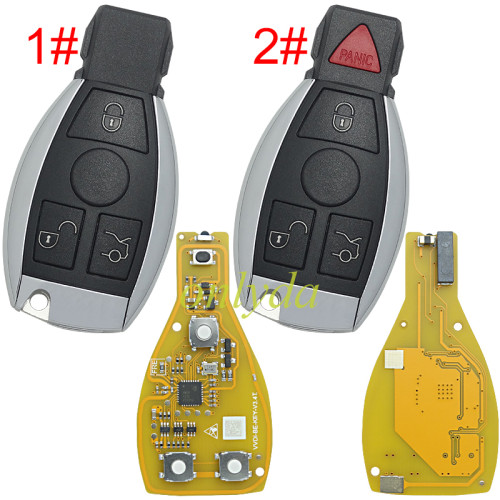 Free shipping Xhorse VVDI 3/3+1 button remote Key  for Mercedes-Benz Yellow Color board without point 315mhz/434mhz