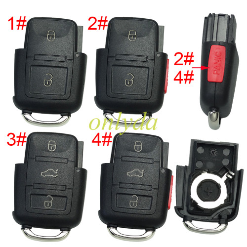 Free shipping 10pcs/lot For  Passat remote key shell ， pls choose button model
