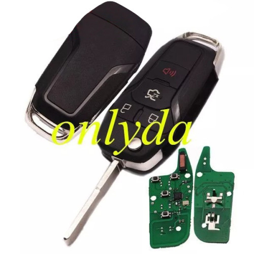 Free shipping Ford 3+1 button remote  key  with 49chip-315mhz  with HU101 blade FCCID:N5F-A08TAA  made in KYDZ