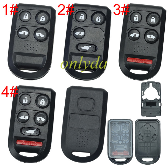 Free shipping 10pcs/lot For Honda remote key blank with badge, pls choose button