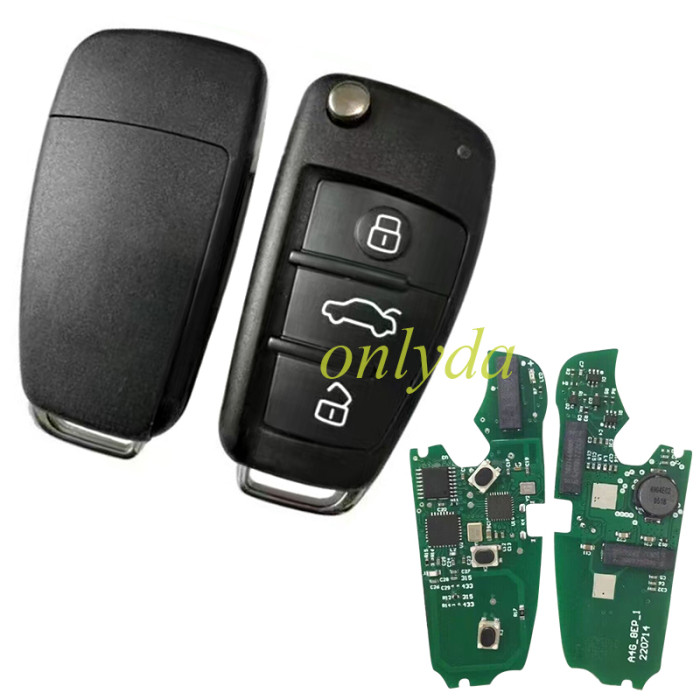 Free shipping For Audi keyless remote key with 8E chip  315mhz or 434mhz or 868mhz
