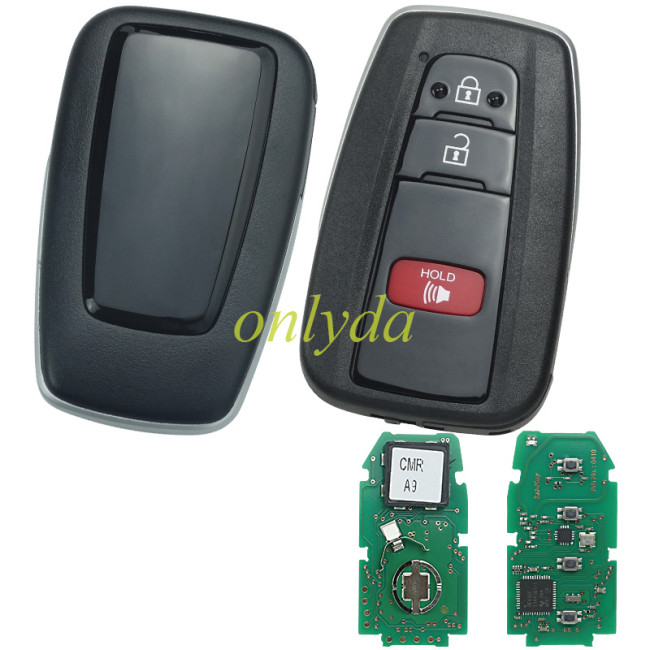 Free shipping For Toyota 2+1 button remote key with blade    FCC ID : MOZBR1ET 0010 BOARD  for C-HR 314.36Mhz-312.1Mhz