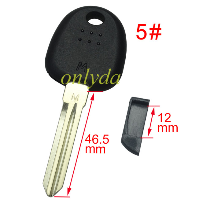 Free shipping 10pcs/lot For Hyundai transponder key shell with balde  ,without badge ，short latch 12mm , pls choose blade