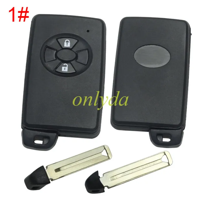 For Toyota  remote key shell with Black Round Button with key blade with badge , pls choose button model
