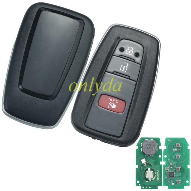 Free shipping 2019-2021 Toyota Corolla Remote 2+1 Button smart key  PN:8990H-02050 4A chip  231451-2000 B2U2K2R 433MHz