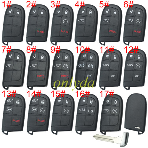 Free shipping 10pcs/lot For Chrysler  remote key shell with blade CY24,the key pad can't remove ，without badge , pls choose button