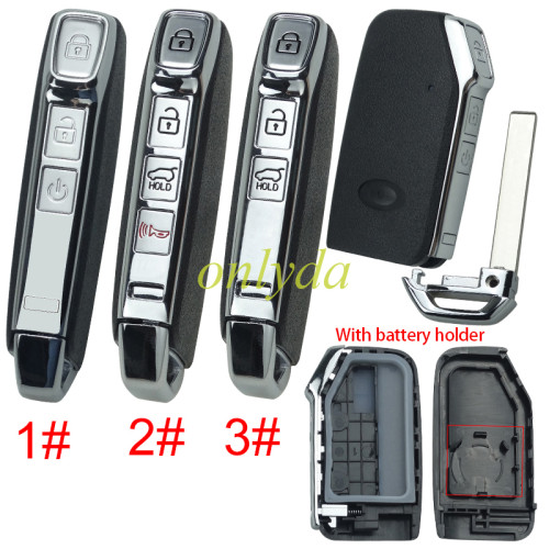 Free shipping 5pcs/lot 3/4 button remote key blank battery holder buttons on the side