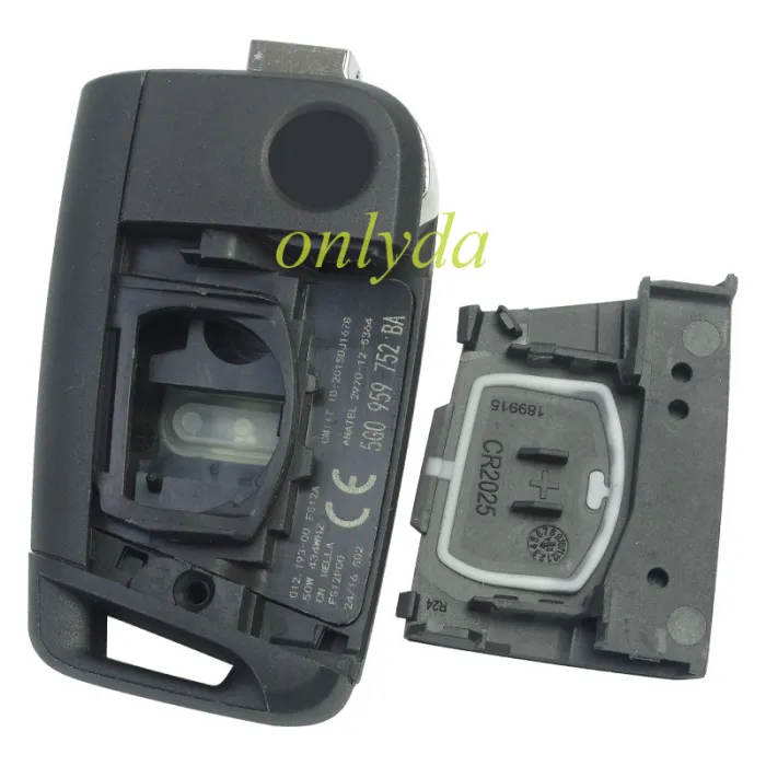 For VW OEM 3 button remote key blank No blade