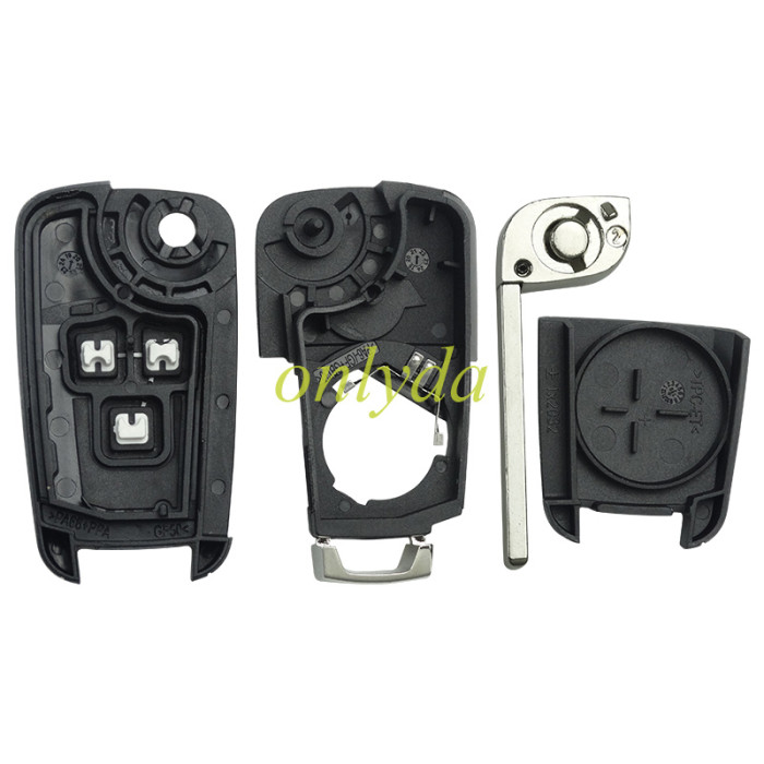 free shipping 10pcs/lot for Opel remote key shell with round badge place, blade HU100