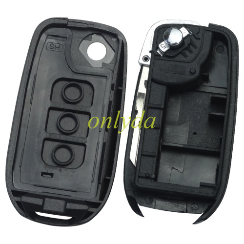 Free shipping 5pcs/lot For Renault 3 button flip remote key blank, with badge,pls choose blade