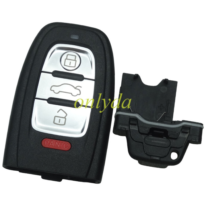 Free shipping 5pcs/lot For Audi 3+1 button remote key blank with battery part with blade  with 2.0cm with badge