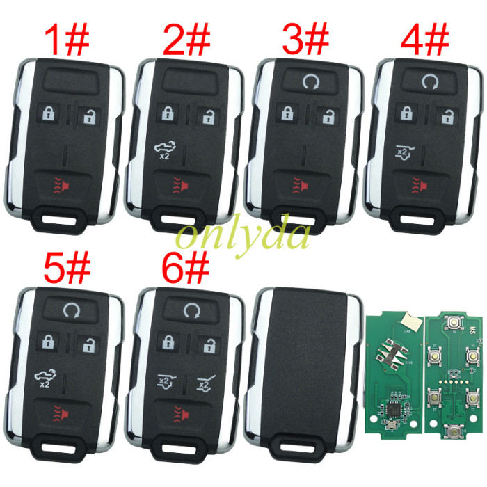 Free shipping For Chevrolet black 3+1 button remote key with 433 mhz FCCID:M3N323337100 pls choose the button