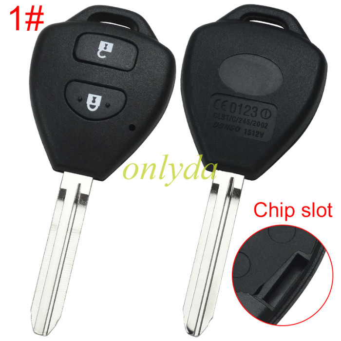 Free shipping 5pcs/lot Super Stronger GTL shell  Toyota upgrade 2 button remote key blank with TOY43 blade with logoSuper Stronger GTL shell  Toyota upgrade  remote key blank with TOY43 blade with bagde, pls choose button model