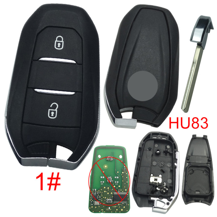 Free shipping 5pcs/lot For Citroen remote key shell with badge, blade HU83. Pls choose the button type