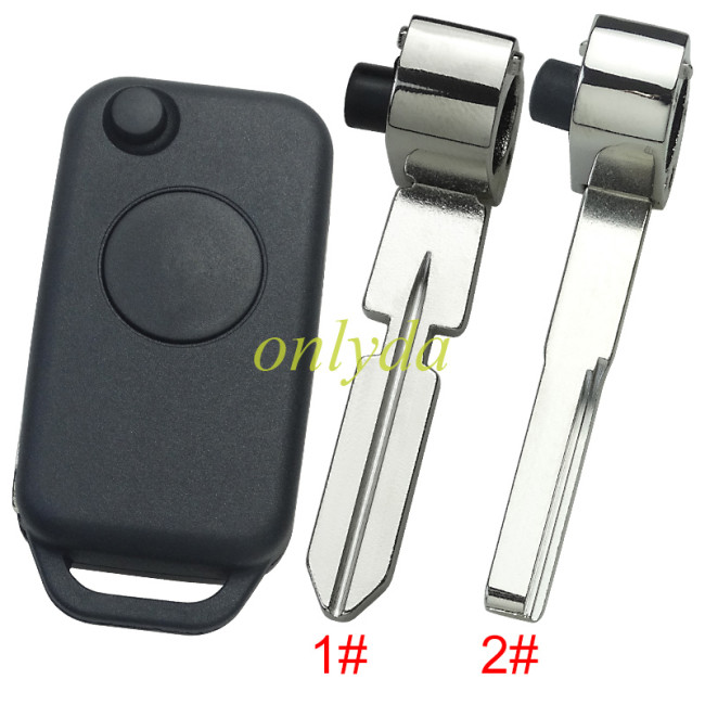 Free shipping 10pcs/lot For BENZ 1 Button flip key blank without badge, pls choose the blade