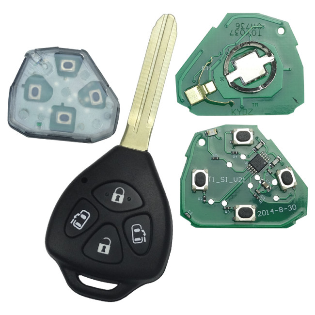 Free shipping KYDZ brand for  toyota previa remote key 4 Button 433MHz  with ID 4D67 chip