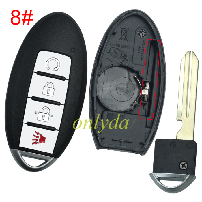 Free shipping 5pcs/lot For Nissan remote key blank without badge ,T-shaped interior. pls choose button model
