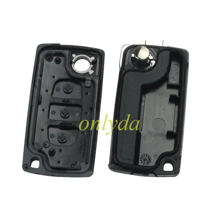 For Citroen flip remote replacement key shell,blade VA2-without battery clamp without badge,pls choose the button