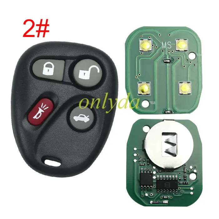 Remote  control Chevrolet Cadillac Buick 2B 2+1B/3+1B 315mhz FCC ID AB0150T For Buick LESABRE 2001-2005 For Cadillac DEVILLE 2001-2005