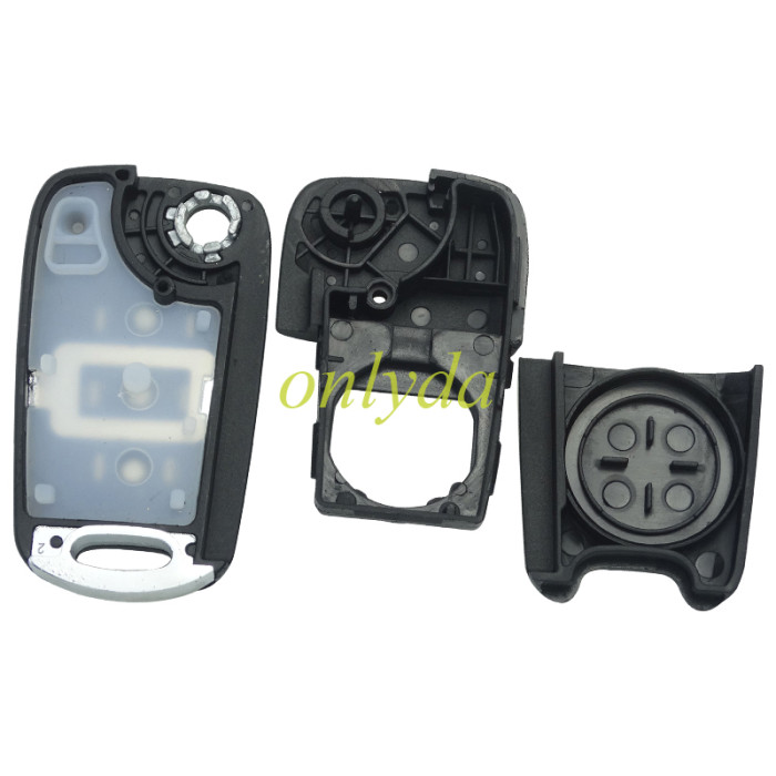 Free shipping 5pcs/lot For Hyundai 3 button remote key blank  with badge ,with HY14 left blade , pls choose button