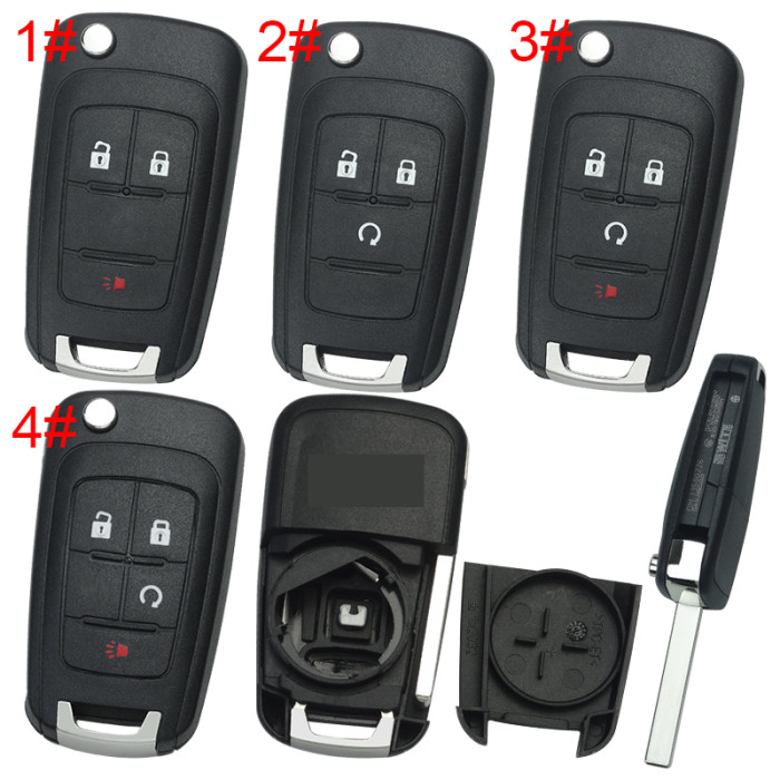 Free shipping 10pcs/lot For chevrolet remote key blank HU100 blade with cross badge place, pls choose the button