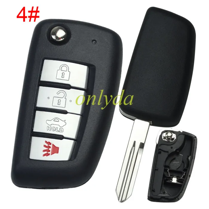 For Nissan remote key blank without badge, the blade is 40cm , pls choose button model