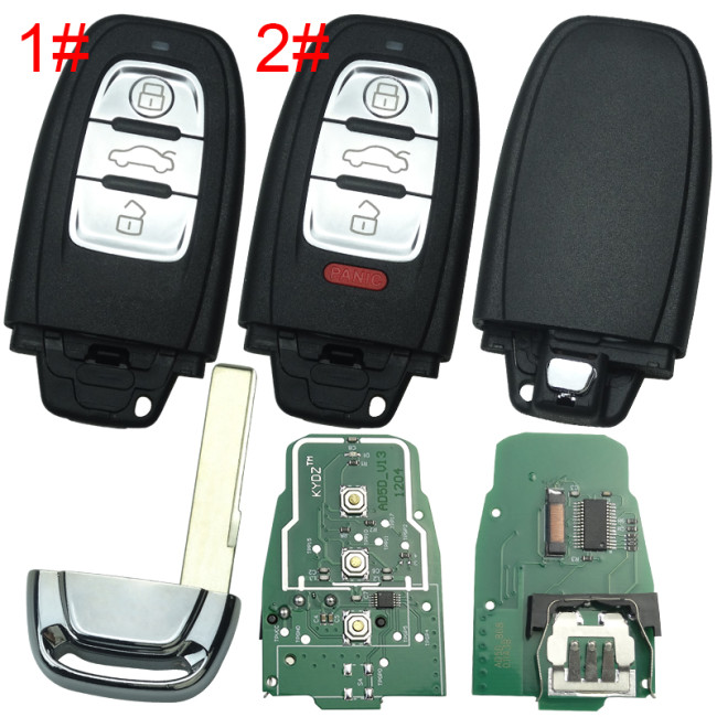 Free shipping KYDZ Brand Audi A4L,Q5 3 button remote  control with 868mhz/434mhz pls choose frequency
