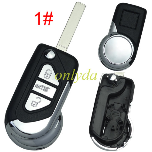 Free shipping 5pcs/lot For Citroen modified 3 button remote key shell with battery clamp, pls choose the blade type HU83/VA2