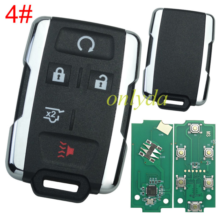 Free shipping For Chevrolet black 3+1 button remote key with 433 mhz FCCID:M3N323337100 pls choose the button