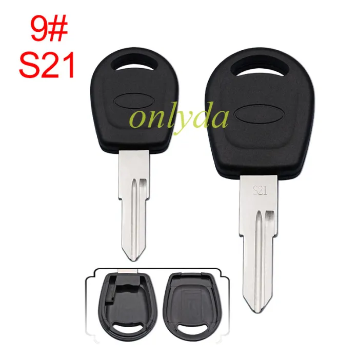 For Chery transponder key blank with chip slot without badge , pls choose blade model