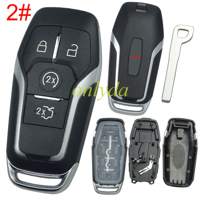 For Ford  remote key shell with key blade with Lincoln badge， pls choose button