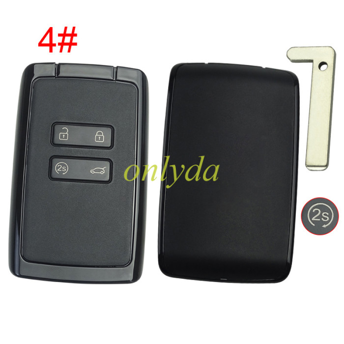 Free shipping 5pcs/lot For Renault 4 button remote key case with blade without badge ,pls choose model
