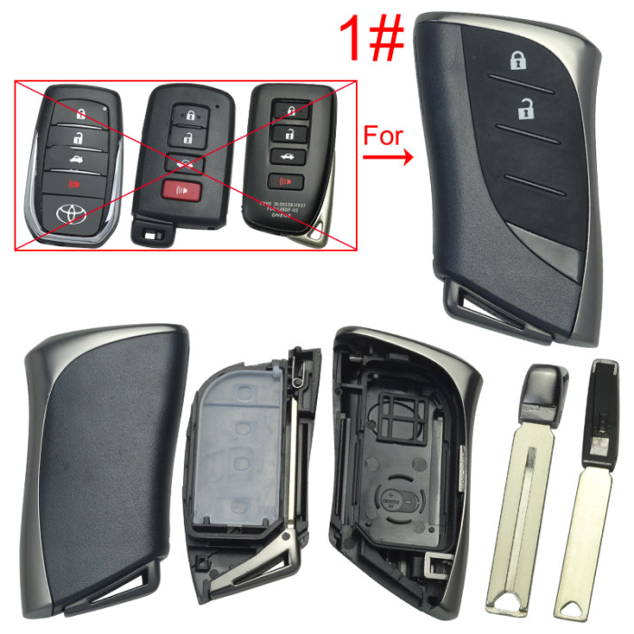 Free shipping For Lexus  modified remote key blank with blade without badge , pls choose button
