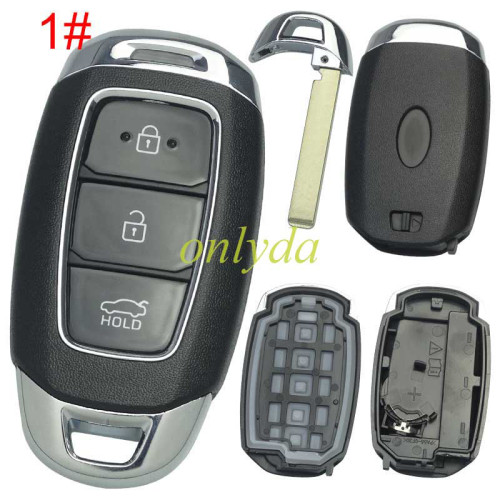 Free shipping 5pcs/lot For Hyundai  remote key blank with badge , pls choose button