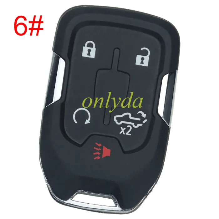 For GM  remote key blank with GMC badge place, pls choose the button