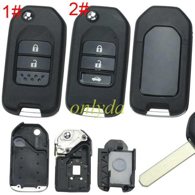 Free shipping 5pcs/lot For Honda 2/3 button remote key shell without badge , The key shell and the original structure, Pls choose button