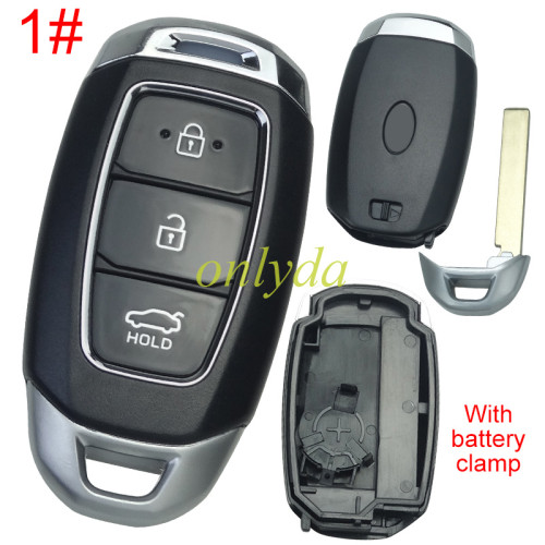 Free shipping 5pcs/lot For Hyundai  remote key blank with badge , pls choose button