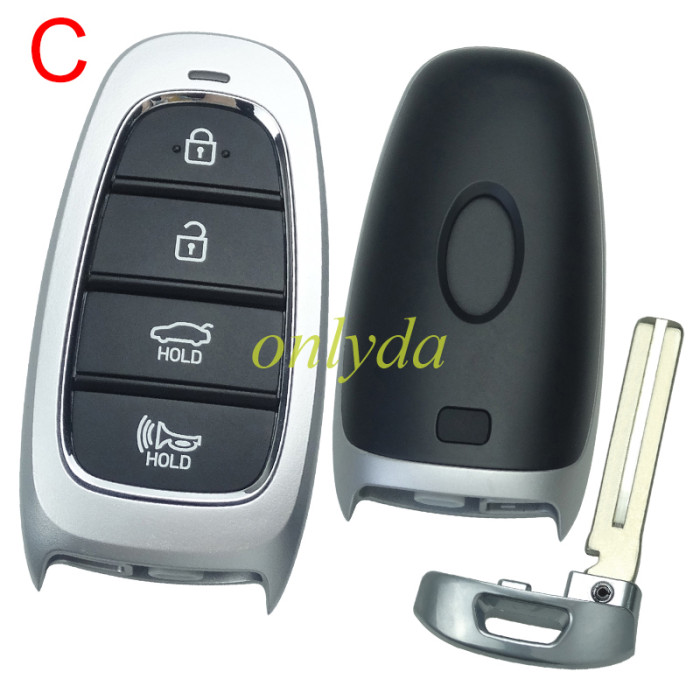 Free shipping 5pcs/lot For Hyundai remote key blank with badge , please choose button