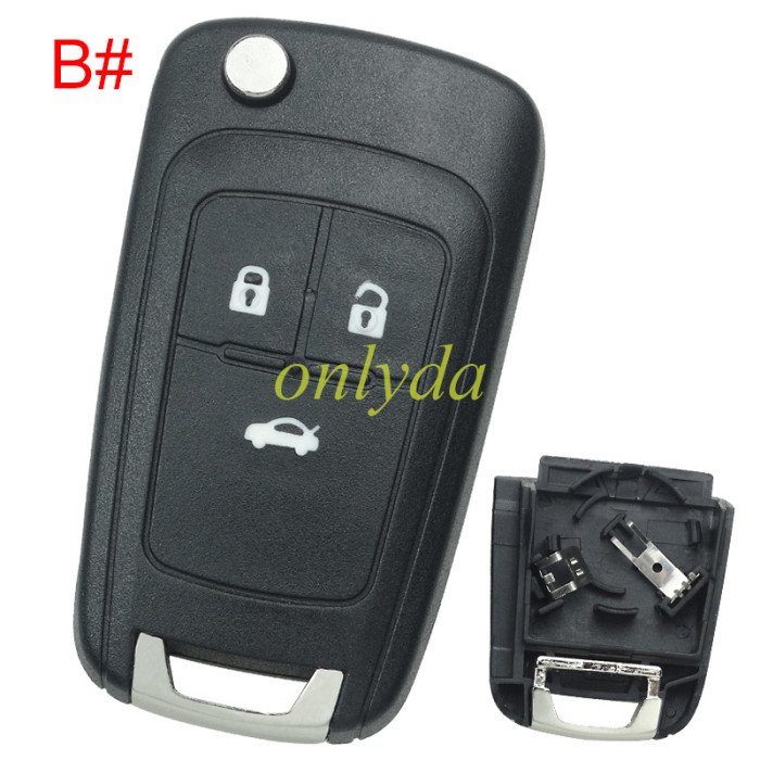 Free shipping 5pcs/lot For Opel  remote key shell replacement  with battery clamp with round badge place,   pls choose the button and blade