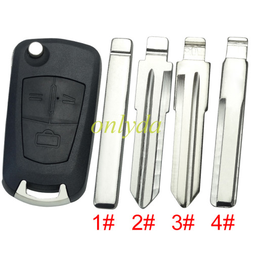 Free shipping 10pcs/lot For Opel modified 3 Button remote key shell with round badge place, pls choose the blade