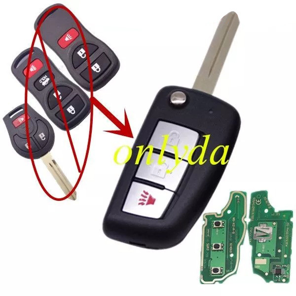 Free shipping 5pcs/lot For Nissan 3B  remote key 315mhz electronic ware model FCCID is KBRASTU15