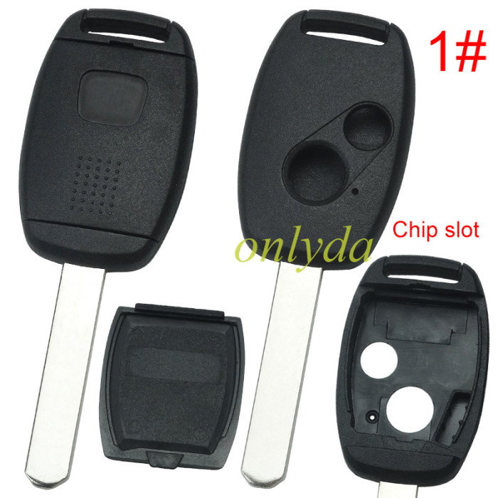 Free shipping 5pcs/lot Super Stronger GTL shell  Honda upgrade  remote key shell with badge  （With chip slot place)，pls choose button