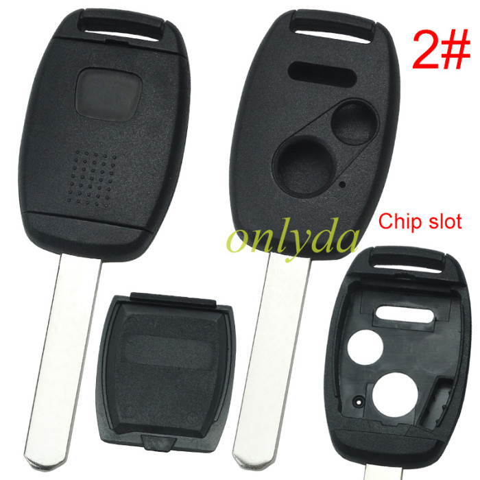 Free shipping 5pcs/lot Super Stronger GTL shell  Honda upgrade  remote key shell with badge  （With chip slot place)，pls choose button