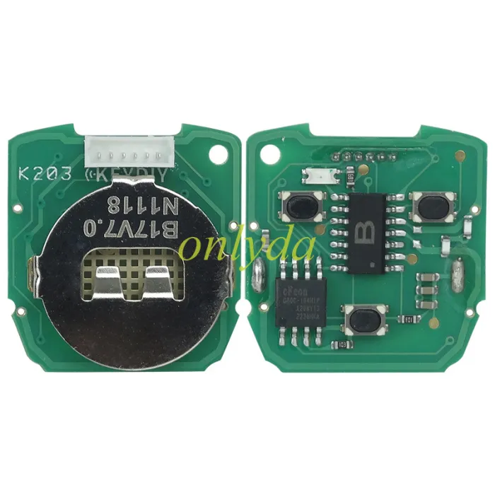 For Ferrari style 3 button remote key for KDX2 and KD MAX to produce any model  remote . with blade hole