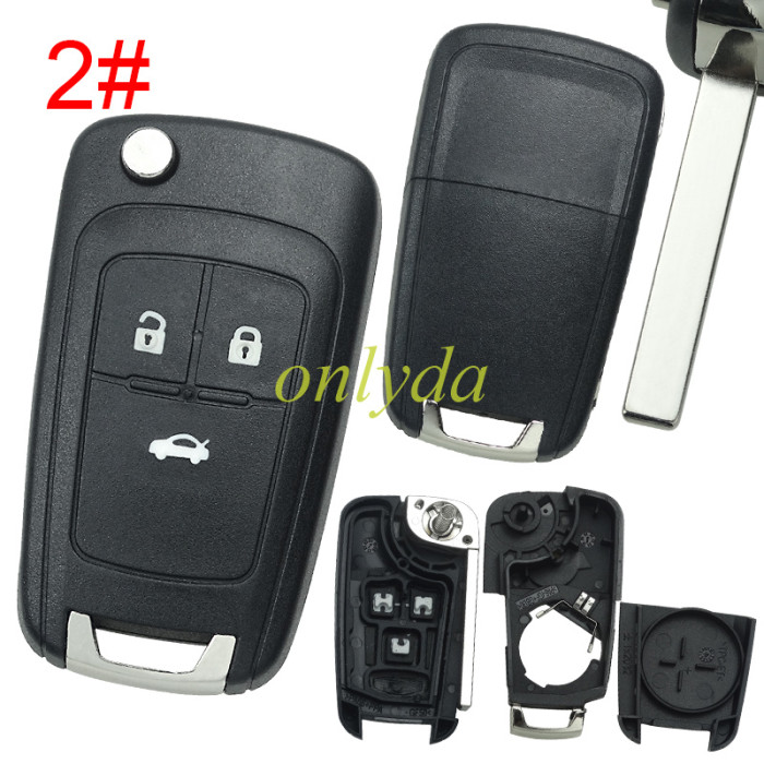Free shipping 10pcs/lot For Opel remote key shell with original badge place, blade HU100. pls choose the button